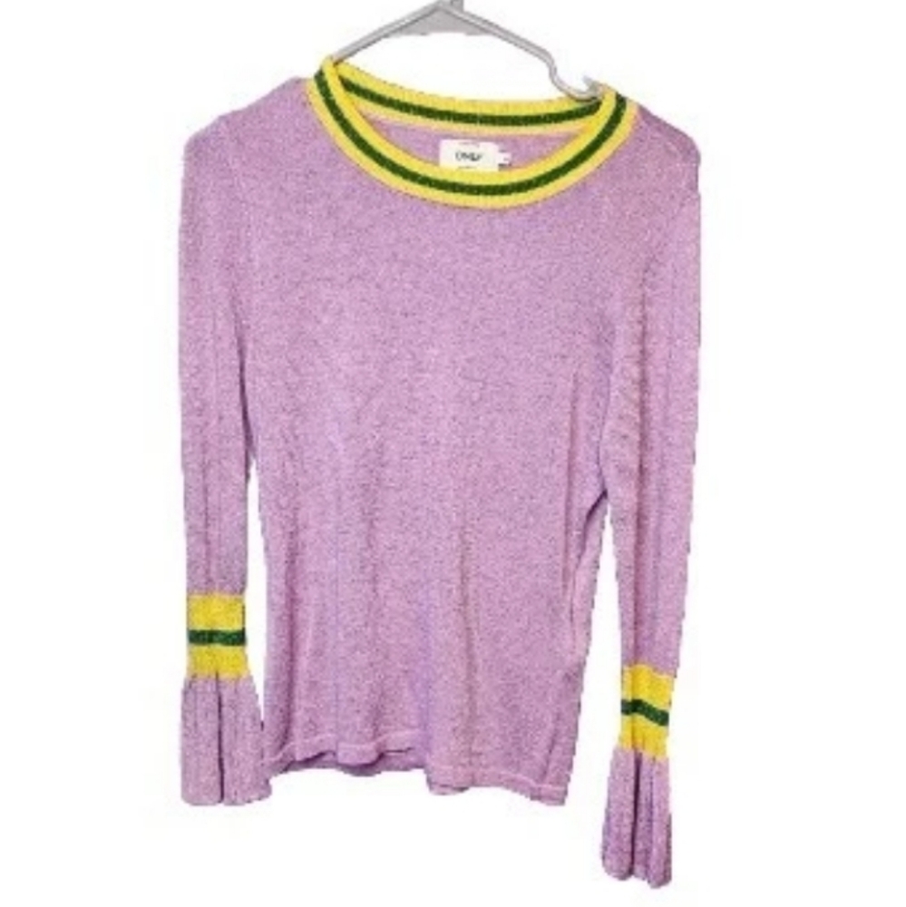 Only Our Story Glittery Pull Over Sweater Multi-Color Size Medium